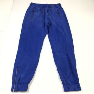 Banana Republic Womens Zip Ankle Jogger Pants Blue Pockets High Rise 2P Petites